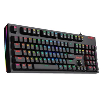 Клавиатура Redragon Amsa Pro, механична, 8 мултимедийни клавиша, RGB подсветка, USB, черна | JAR Computers Redragon Amsa Pro Blue Switch