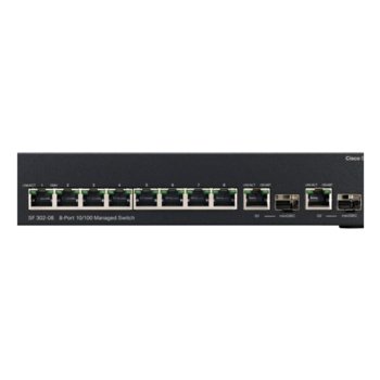 Суич Cisco SF 302-08, 8 ports 100Mbps, 2 dual personality | JAR Computers Cisco SF 302-08
