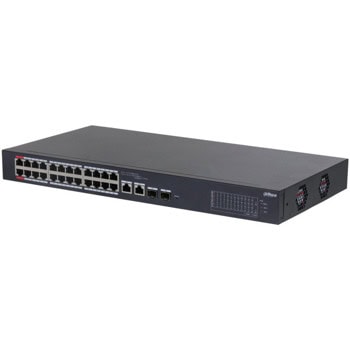 Суич Dahua CS4226-24ET-240, 28 порта, 24x 10/100Mbps RJ45 (PoE), 2x 10/100/1000Mbps RJ45 (combo), 2x SFP | JAR Computers Dahua CS4226-24ET-240