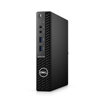 Настолен компютър Dell OptiPlex 3080 MFF (S021O3080MFFEM), шестядрен Comet Lake Intel Core i5-10500T 2.3/3.8 GHz, 8GB DDR4, 256GB SSD, 4x USB 3.2 Gen 1, клавиатура и мишка, Windows 10 Pro | JAR Computers Dell OptiPlex 3080 MFF S021O3080MFFEM