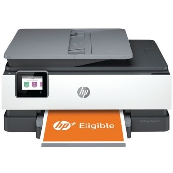 Мултифункционално мастиленоструйно устройство HP OfficeJet Pro 8022e, цветен принтер/копир/скенер/факс, 1200 x 1200 dpi, 20 стр./мин, LAN, Wi-Fi, USB, A4, HP+ съвместим image