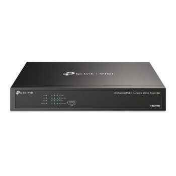 IP видеорекордер TP-Link VIGI NVR1008H-8P, 8 канала, H.265+/H.265/H.264+/H.264, 1x SATA (до 16TB), 2x USB 2.0, 1x RJ-45, 1x HDMI, 1x VGA | JAR Computers TP-Link VIGI NVR1008H-8P