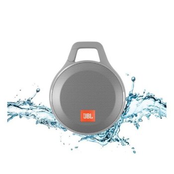 Тонколона JBL Clip Plus Wireless, 1.0, 3.2W RMS, 3.5mm jack/Bluetooth, сив, микрофон, IPX7, до 5 часа работа | JAR Computers JBL Clip Plus Wireless сив