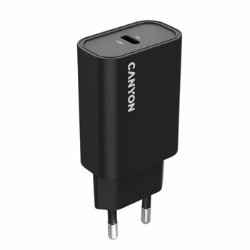 Зарядно устройство Canyon OnCharge 30CL, от контакт към USB C(ж), 15V/3A, черно, 30W | JAR Computers Canyon OnCharge 30CL Black CNE-CHA30CLB