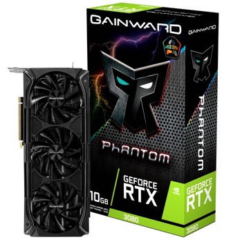 Видео карта Nvidia GF RTX 3080, 10GB, Gainward Phantom+, PCI-E 4.0, GDDR6X, 320-bit, DisplayPort, HDMI | JAR Computers Gainward NED3080U19IA-1020M
