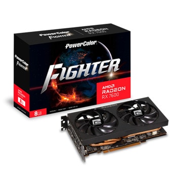 Видео карта AMD Radeon RX 7600, 8GB, PowerColor Fighter, PCI-E 4.0, GDDR6, 128-bit, DisplayPort, HDMI | JAR Computers PowerColor Radeon RX 7600 Fighter 8GB GDDR6
