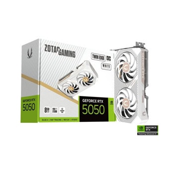 Видео карта Nvidia GF RTX 5050, 8GB, ZOTAC Gaming Twin Edge White Edition, PCI-E 5.0, GDDR6, 128-bit, DisplayPort, HDMI | JAR Computers ZOTAC RTX 5050 Gaming Twin Edge ZT-B50500Q-10M