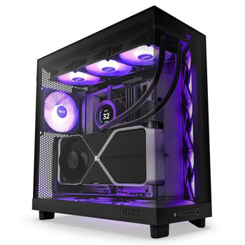 Кутия NZXT H6 Flow RGB, ATX/mATX/Mini-ITX, 1x USB 3.2 Gen 2 Type-C, с прозорец, черна, без захранване | JAR Computers NZXT H6 Flow RGB Black CC-H61FB-R1