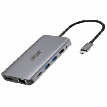 Докинг станция Acer 12 port mini Dock, от USB C към 1x USB 3.2 Type-C, 2x USB 2.0 Type-A, 2x USB 3.2 Type-A, 1x MicroSD/TF четец, 1x DP, 2x HDMI, 1x RJ45, 1x AUX | JAR Computers ACER 12 IN 1 TYPE C DONGLE