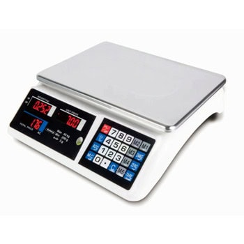 Кантар Rosberg R51652А, до 40 кг натоварване, дигитален, LCD дисплей, точност до 2гр, изчисляване на тегло и цена, бял | JAR Computers Rosberg R51652А