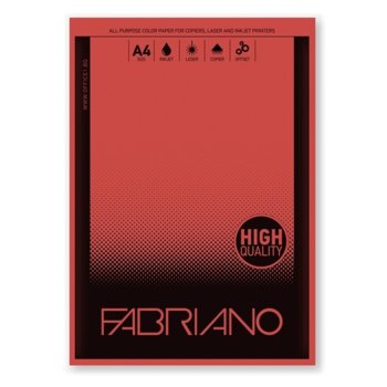 Копирен картон Fabriano, A4, 160 g/m2, червен, 50 листа | JAR Computers Fabriano A4, 160 g/m2, червен, 50 листа