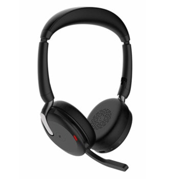 Слушалки Jabra Evolve2 65 Flex, безжични, микрофон, 28mm драйвери, ANC шумопотискане, Bluetooth, USB, до 32 часа време на работа, черни | JAR Computers Слушалки Jabra Evolve2 65 Flex черни