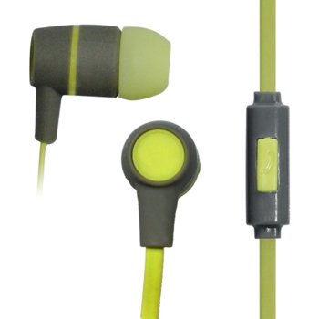 Слушалки Vakoss, тип "тапи", 3.5mm жак, микрофон, 1m, зелени | JAR Computers Vakoss ear plugs green