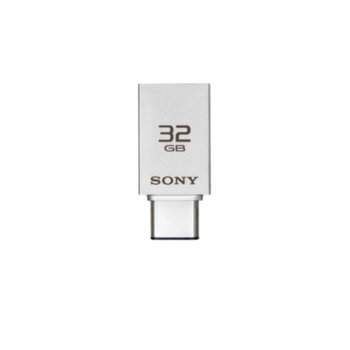 Памет 32GB USB Flash Drive, Sony, USB 3.1 + USB (Type C) OTG, сребрист | JAR Computers Sony 32GB USB 3.1 Type C OTG, сребрист