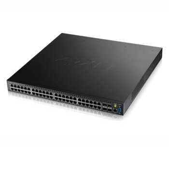 Суич ZyXEL XGS3700-48, 1 000 Mbps, 48-ports, PoE, 4xSFP, L2/3, VRRP, ECNP | JAR Computers ZyXEL XGS3700-48