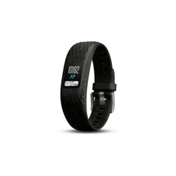 Смарт гривна Garmin vivofit 4 010-01847-12, 11 x 11mm дисплей, Bluetooth, GPS, водоустойчивa, силиконова каишка, черен | JAR Computers Garmin vivofit 4 Speckle 010-01847-12