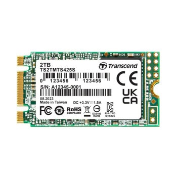 Памет SSD 2TB Transcend TS2TMTS425S, SATA 6Gb/s, M.2 (2242), скорост на четене до 550MB/s, скорост на запис до 500MB/s | JAR Computers Памет SSD 2TB Transcend TS2TMTS425S