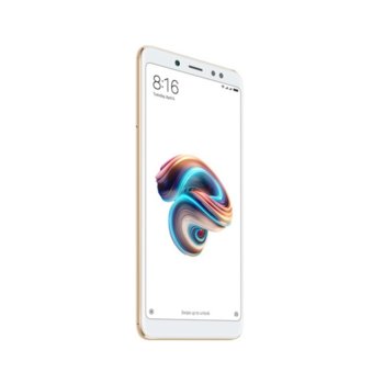 Xiaomi Redmi Note 5 Pro (златист) поддържа 2 SIM карти, 5.99" (15.21 cm) Full HD+ IPS дисплей, осемядрен Snapdragon 636 1.8 GHz, 4GB RAM, 64GB Flash памет(+microSD слот), 12.0+5.0 & 20.0 Mpix, Android 7.1, 181 g | JAR Computers Xiaomi Redmi Note 5 Gold MZB6120EU