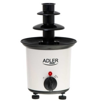Шоколадов фонтан Adler AD 4487, 30W, 200 мл. капацитет, максималната температура 80C°, контролна лампа, включва лъжица за шоколад и 10 пластмасови шишчета, бял | JAR Computers Adler AD 4487