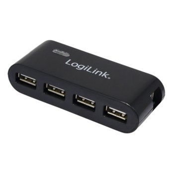 USB Хъб LogiLink UA0085, 4 порта, от USB Type-A към 4x USB 2.0 Type-A, черен image