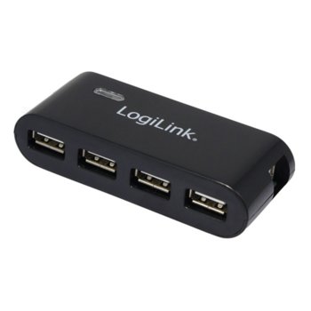 USB Хъб LogiLink UA0085, 4 порта, от USB Type-A към 4x USB 2.0 Type-A, черен | JAR Computers LogiLink UA0085 USB HUB 4x USB2.0