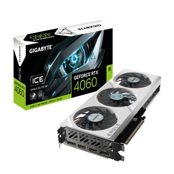 Видео карта Nvidia GF RTX 4060, 8GB, Gigabyte Eagle Ice, OC, PCI-E 4.0, GDDR6, 128-bit, DisplayPort, HDMI | JAR Computers Gigabyte GF RTX 4060 Eagle Ice OC 8GB