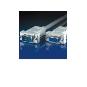 Кабел Roline, VGA(м) към HD15(ж), 1.8m | JAR Computers VGA (м) към HD15 (ж) 1.8м 11.99.6518