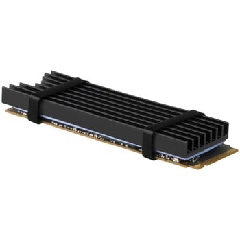 Охладител за SSD M.2 2280 AXAGON CLR-M2L6, 2 топлопроводими подложки, ребристо алуминиево тяло, черен | JAR Computers Axagon CLR-M2L6