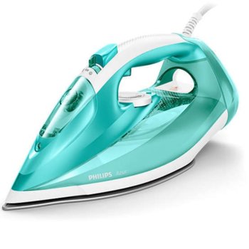 Парна ютия Philips Azur, 45г/мин непрекъсната пара, 200г парен удар, гладеща плоча SteamGlide, 2400 W, зелена | JAR Computers Philips Azur GC4537/70