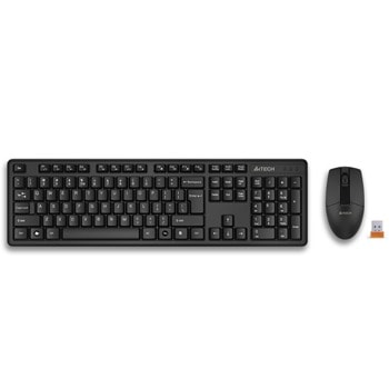 Комплект клавиатура и мишка A4Tech 3330N, безжични, оптична мишка (1200 DPI), черни image