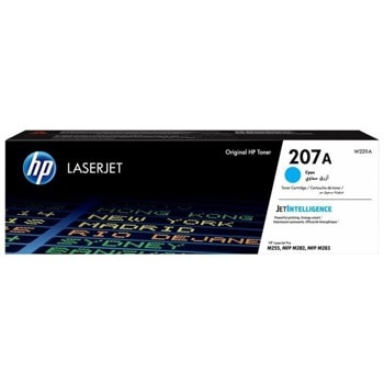 Тонер касета за Color LaserJet Pro M255/ MFP M282/283. Cyan, W2211A, Заб.: 1250 брой копия | JAR Computers HP 207A Cyan LaserJet Toner Cartridge