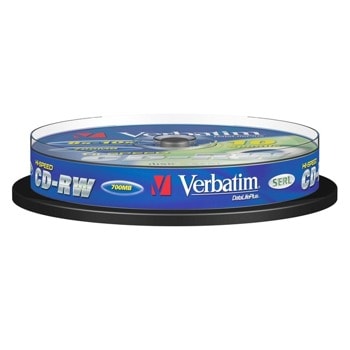 Оптичен носител CD-RW, 700MB, Verbatim, 52x, 10 бр. | JAR Computers Verbatim 2065120055