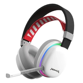 Слушалки Marvo HG9070W Monka Echo RS, безжични/жични, Bluetooth, USB, микрофон, микрофон, RGB подсветка, гейминг, 40mm драйвери, бели | JAR Computers Marvo Monka Echo RS HG9070W