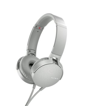 Слушалки Sony MDR-550AP, микрофон, бели image
