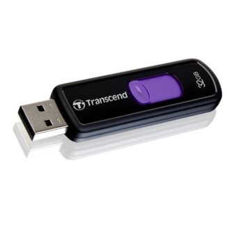 Памет 32GB USB Flash Drive, Transcend JetFlash 500, USB 2.0, черна/лилава | JAR Computers 32GB Transcend JetFlash 500 TS32GJF500