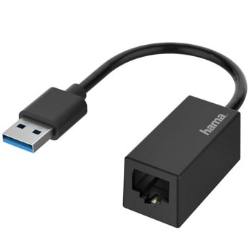 Мрежови адаптер HAMA 200325, от USB-A(м) към 1x 10/100/1000 | JAR Computers HAMA-200325