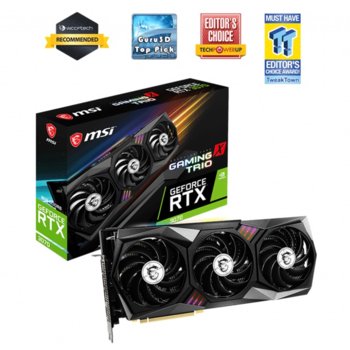 Видео карта Nvidia GeForce RTX 3070, 8GB, MSI GAMING X TRIO, PCI-E 4.0, GDDR6, 256-bit, DisplayPort, HDMI | JAR Computers MSI RTX3070 GAMING X TRIO