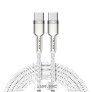 Кабел Baseus Cafule Series 100W (CATJK-D02), от USB C(м) към USB C(м), 2m, 100W, бял | JAR Computers Baseus CATJK-D02