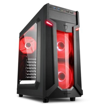 Sharkoon Middle VG6-W Window Black w/Red Led