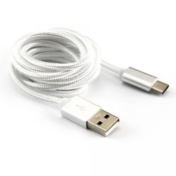 Кабел SBOX, от USB A(м) към USB C(м), 1.5m, бял | JAR Computers SBOX USB-TYPEC-15W USB A(м) към USB C(м) 1.5m
