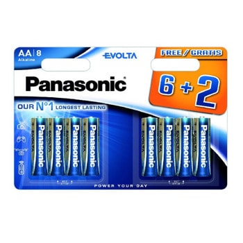 Батерии алкални Panasonic Evolta LR06 6+2F/8BW