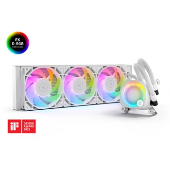 Водно охлаждане Ekwb EK-Nucleus CR360 Lux D-RGB White, съвместимост със сокети LGA 1150/1151/1155/1156/1200/2011/2011-3/2066/1700 & AMD AM4/AM5 | JAR Computers Водно охлаждане EKWB Ek-Nucleus CR360 Lux White