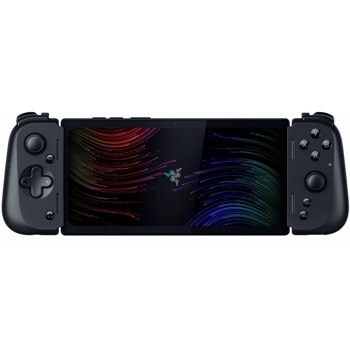 Портативна конзола Razer Edge Gaming Tablet and Kishi V2 Pro Controller, 6.8" FHD+ AMOLED 144Hz екран, Qualcomm Snapdragon G3x Gen 1, 6GB RAM, 128GB SSD + слот за MicroSD, 5000 mAh батерия, Wi-Fi, Bluetooth, USB-C, AUX, черна | JAR Computers Razer Edge WiFi + Kishi V2 Pro Bundle RZ80-0461010