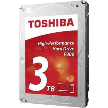 Твърд диск 3TB Toshiba P300, SATA 6GB/s, 64MB, 7200 rpm, 3.5"(8.89 cm) | JAR Computers 3TB Toshiba P300 HDWD130EZSTA