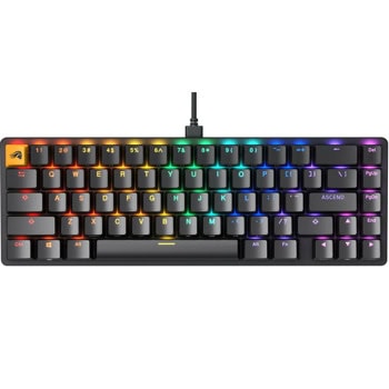 Клавиатура Glorious GMMK 2 Compact 65%, механична, Glorious Fox Linear суич, гейминг, RGB подсветка, 1000Hz, US подредба, черна, USB | JAR Computers Glorious GMMK 2 Compact 65% Black Fox US Layout