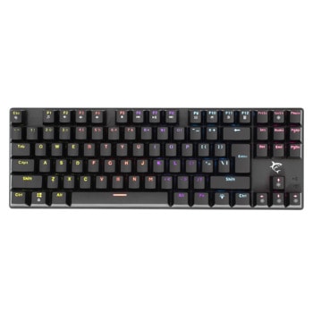 Клавиатура SBOX WHITE SHARK Commandos GK-2106, гейминг, механична, сини суичове, LED подсветка 12 режима, черна, USB image