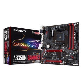 Дънна платка Gigabyte AB350M Gaming 3 (Revision 1), B350, AM4, DDR4, PCI-E (HDMI&DVI)(CF), 6x SATA 6.0 Gb/s, 1x M.2 Socket, 6x USB 3.1, ATX | JAR Computers Gigabyte AB350M Gaming 3 (Revision 1)