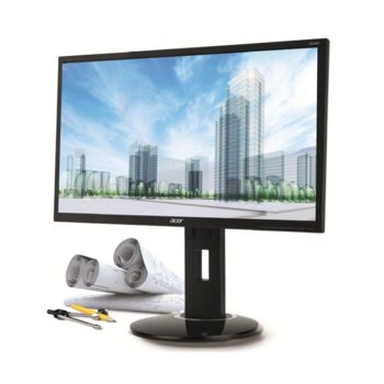 Монитор 23.8"(60.452cm) Acer CB240HYbmdpr, Wide IPS LED, 6ms, 100M:1 DCR, 250 cd/m2, FullHD, DVI, VGA, Display Port, черен | JAR Computers 23.8 Acer CB240HYbmdpr, Wide IPS LED