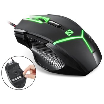 Мишка Sandberg Destroyer FlexWeight SNB-640-19, оптична (4200 dpi), USB, черна, геймърска, LED подсветка, 5x вградени сменяеми тежести (5 гр. всяка) | JAR Computers SANDBERG Destroyer FlexWeight SNB-640-19
