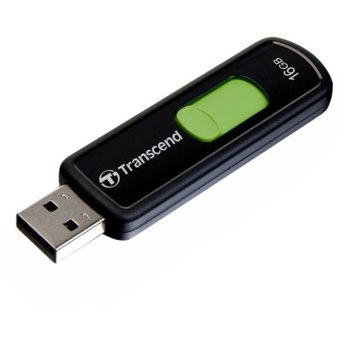 Памет 16GB USB Flash Drive, Transcend JetFlash 500, USB 2.0, зелена/черна | JAR Computers Transcend 16GB JETFLASH 500 (Green)